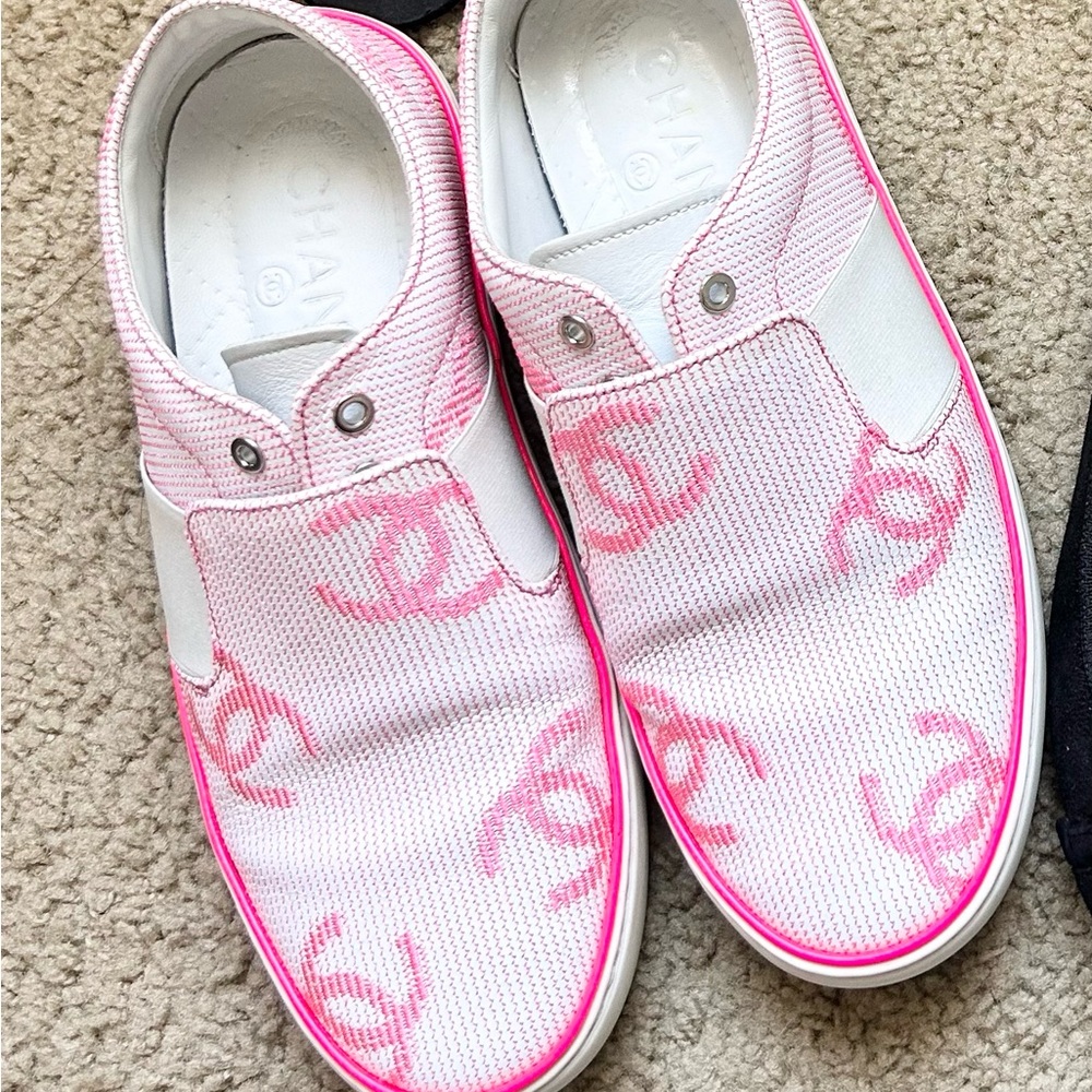 Chanel Pink and White Sneakers, 35